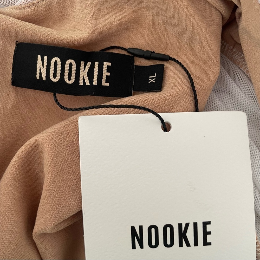 New! Nookie Revolve Vision Nude Ruched Mini Bodycon Fitted Dress 37740 - Picture 6 of 9